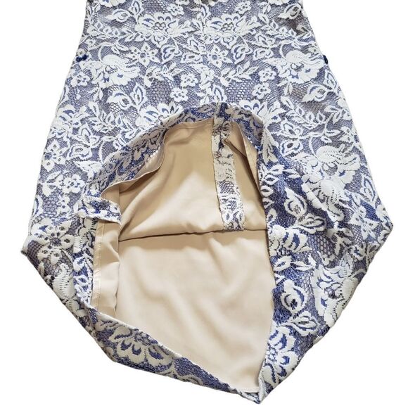 PHOEBE COUTURE Lace Dress Cutout Back Sheath Dress SIZE 6 - Picture 7 of 13